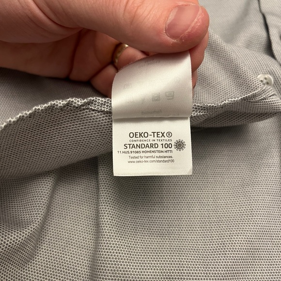 Calvin Klein Steel+ Regular Fit Stretch Gray Dress Shirt Extra Large - Picture 10 of 11